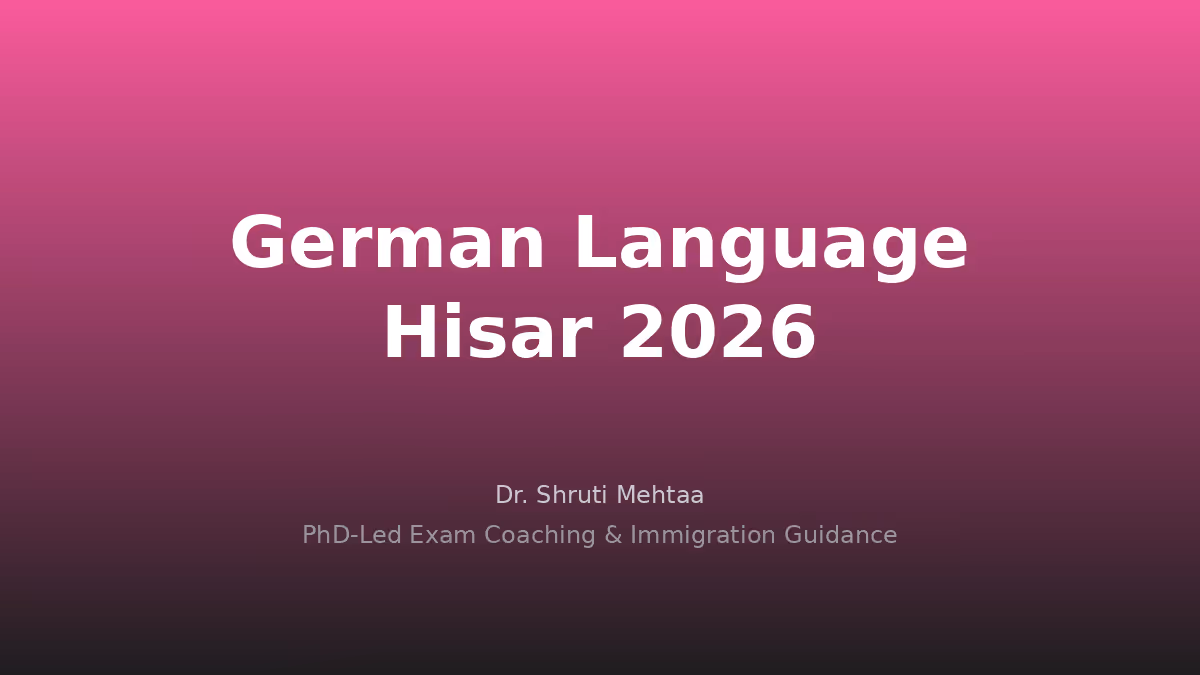 German Language Coaching in Hisar: Complete Guide A1 to C2 for Study & Work in 2026