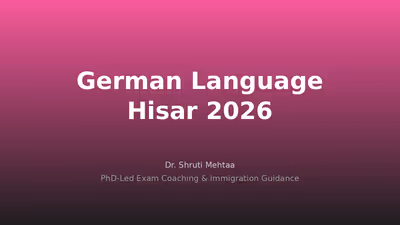 German Language Coaching in Hisar: Complete Guide A1 to C2 for Study & Work in 2026