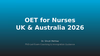OET for Nurses in Hisar: Complete UK & Australia Registration Guide 2026