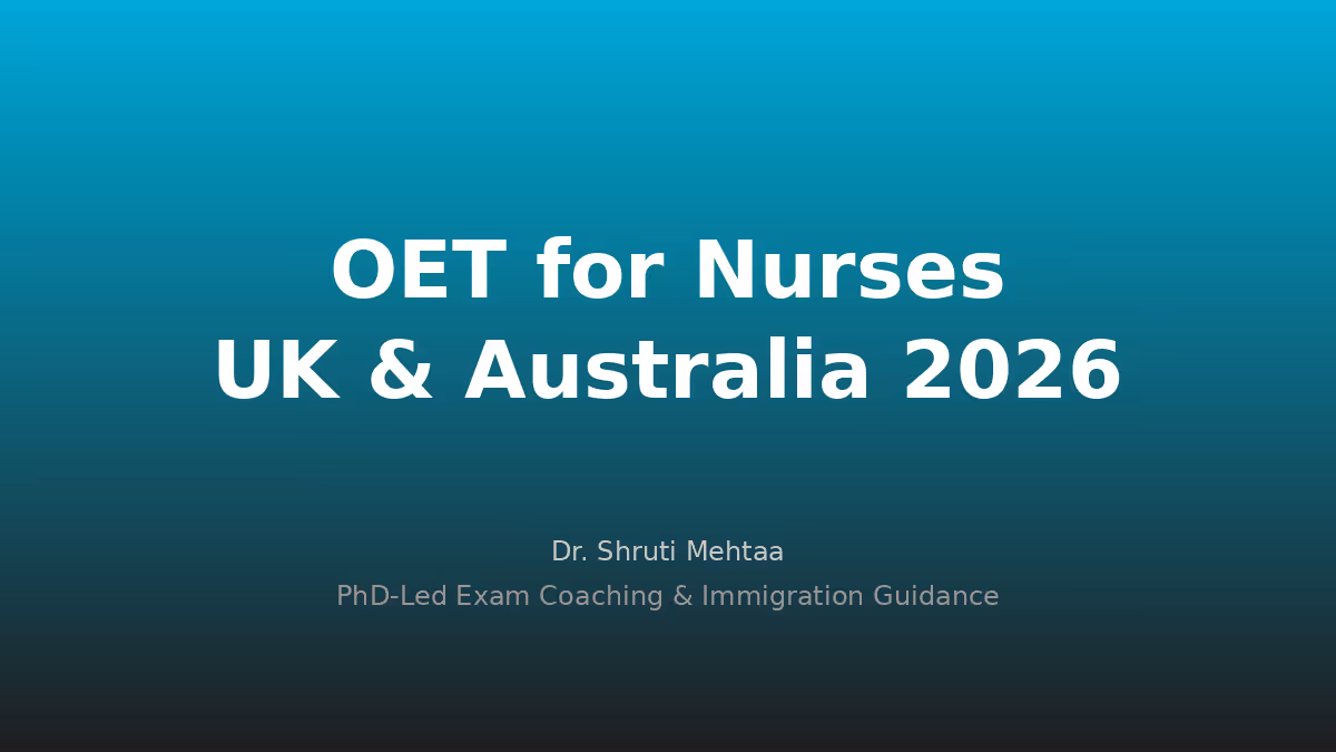 OET for Nurses in Hisar: Complete UK & Australia Registration Guide 2026