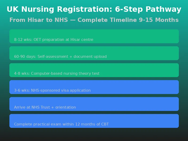 UK Nursing Registration 6-Step Pathway: OET to NMC registration to OSCE timeline 9-15 months