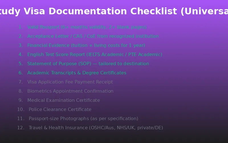 Study Visa Documentation Checklist: 12 essential documents for Canada, UK, Australia, Germany