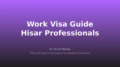 Work Visa Guide for Hisar Professionals: Canada PR, Australia PR & UK Skilled Worker 2026
